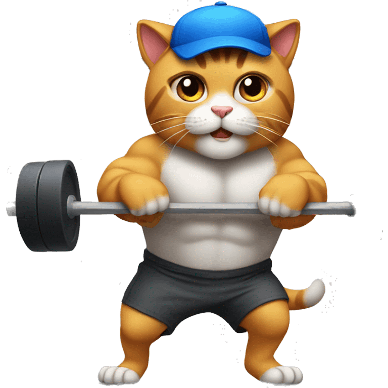 strong gym cat with cap  emoji