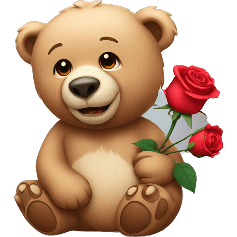 bear with rose emoji