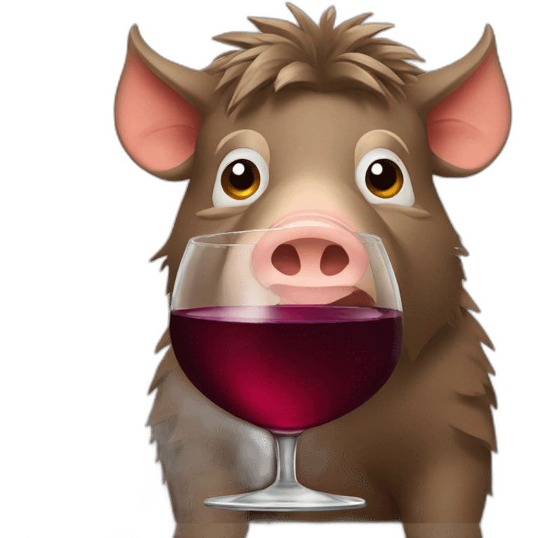 boar with glass of wine emoji