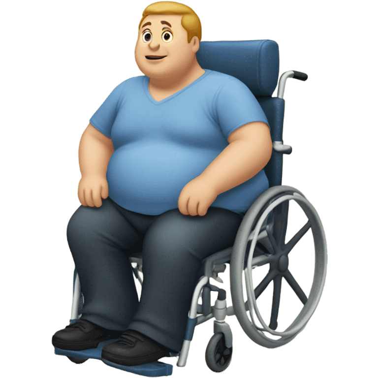 Fat guy on wheelchair emoji