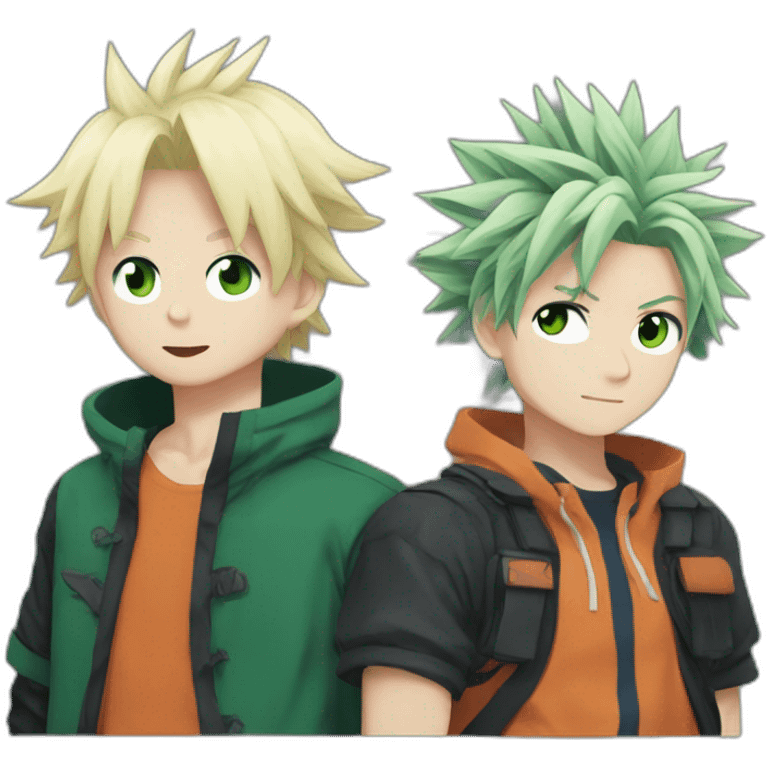 bakugo et shoto tirent deku emoji