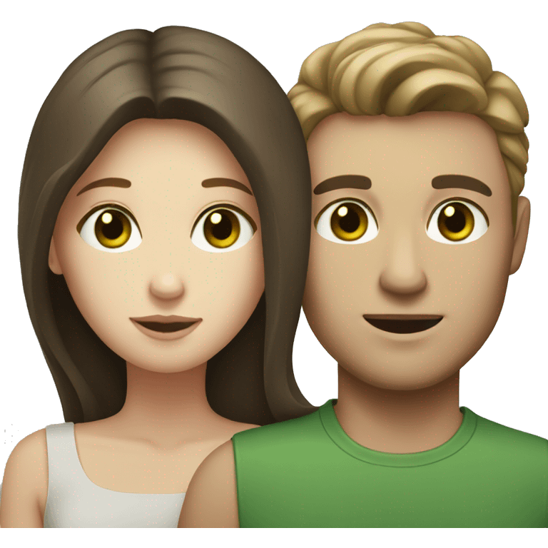 Pale couple with brown hair green eyes emoji