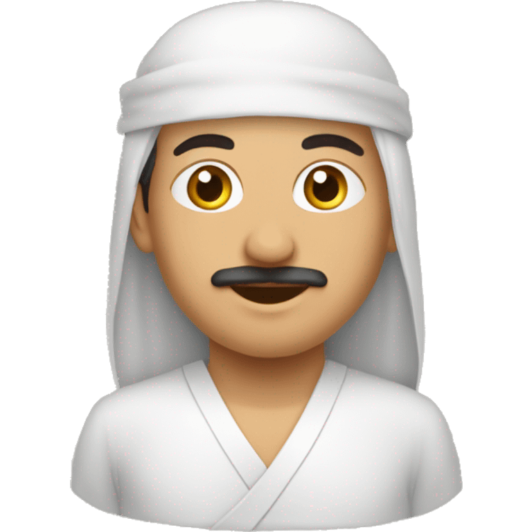 Tunisien habile en habit traditionnel mangeant des zlabias emoji