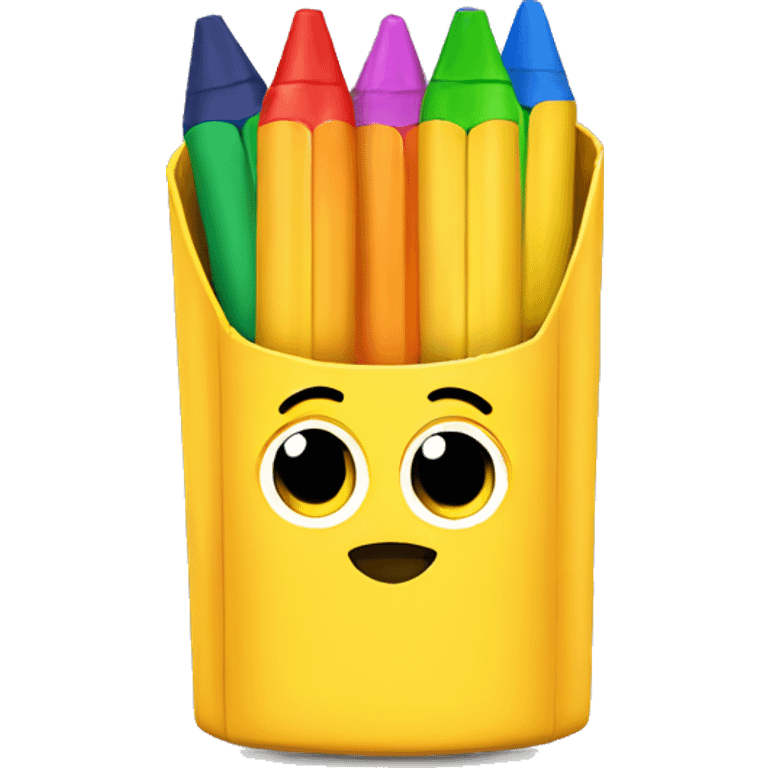 Yellow Crayon Box with 6 Crayons Inside emoji