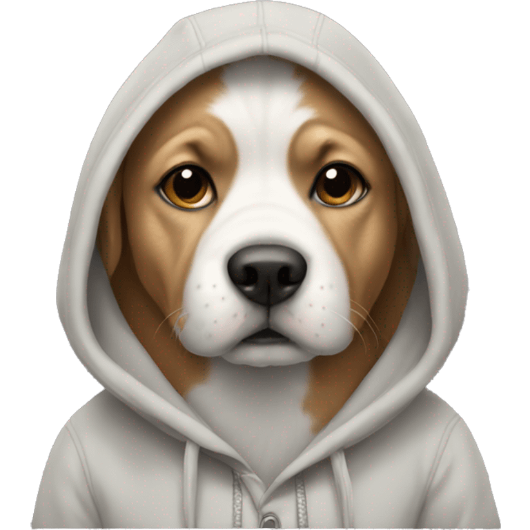 Dog wearing hoody emoji