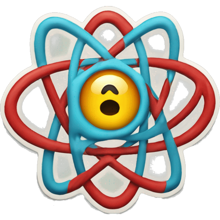 sticker of an atom with eyes and the letter "P" in the middle emoji