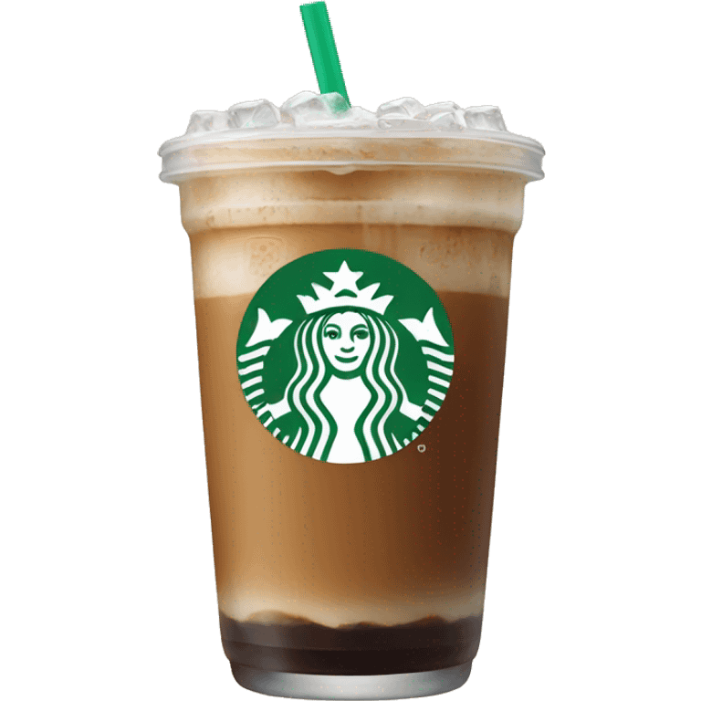 Starbuck ice coffee with ice cubes emoji