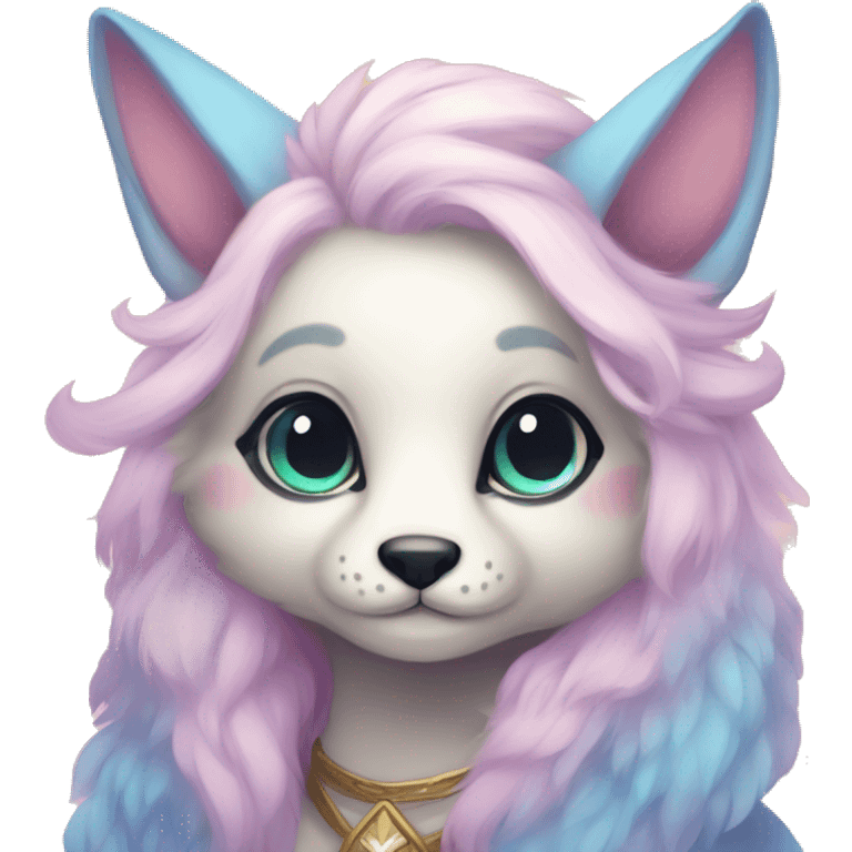 Kawaii bright fantasy ethereal anthro fursona animal emoji