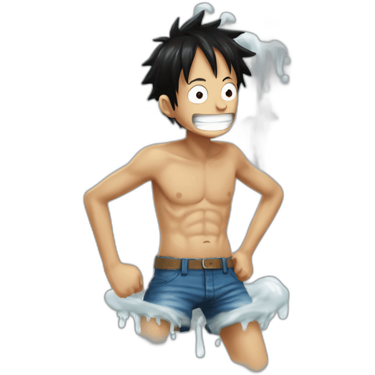 Luffy qui prend une douche emoji