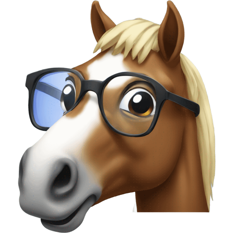 A horse with glasses  emoji