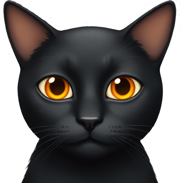 Black cat with orange eyes emoji