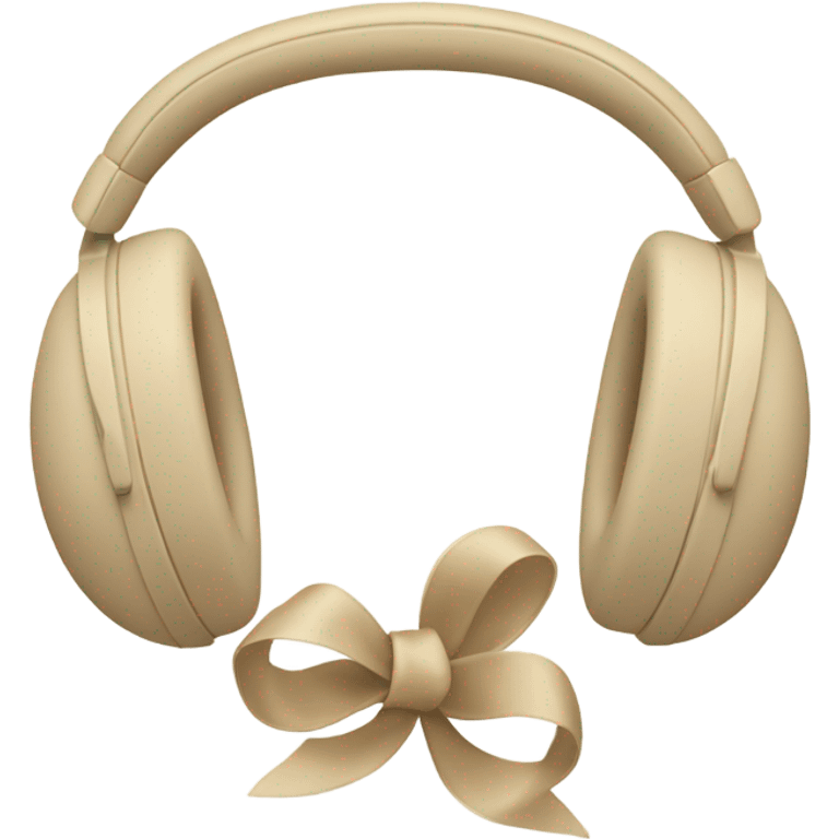 beige apple headphones with beige bows emoji