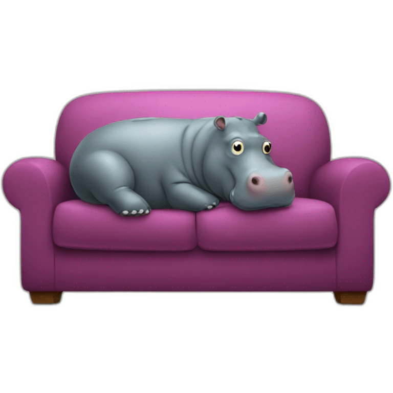 hippo watching TV in sofa emoji