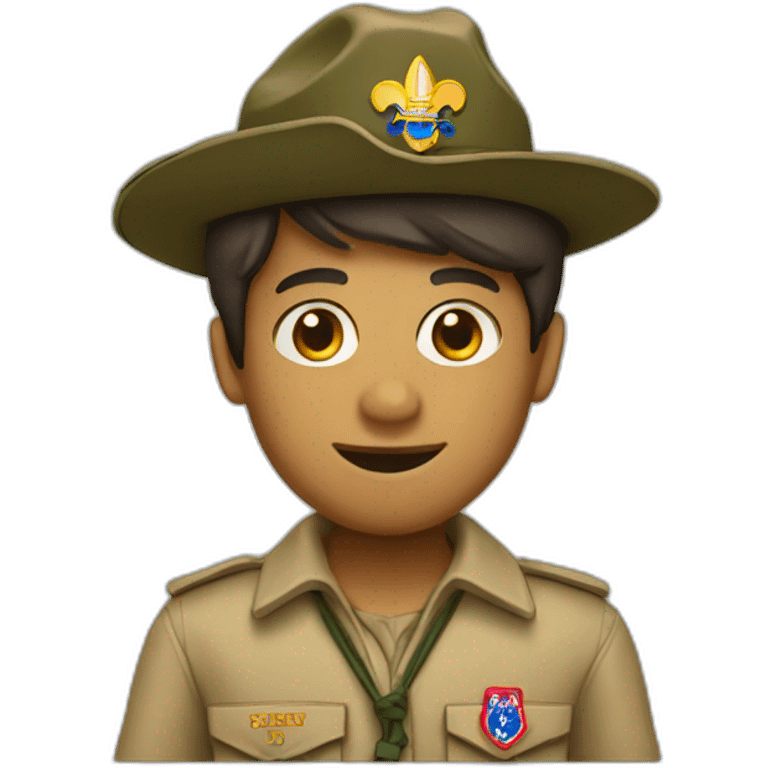 French boyscout with a campaign hat emoji