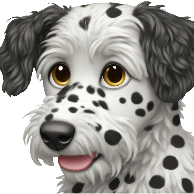 black and white Spotted doodle emoji