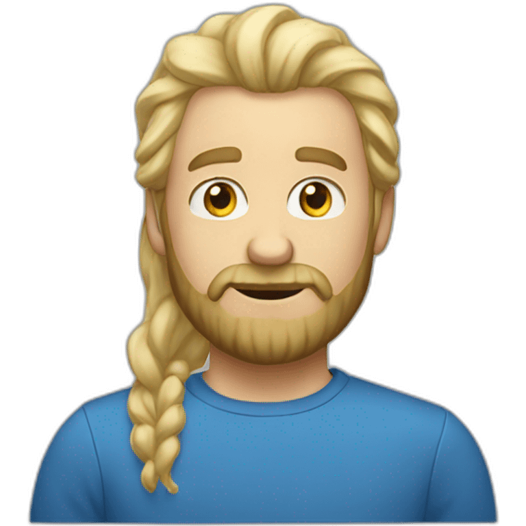 blue shirt bearded meme guy blonde hair  emoji