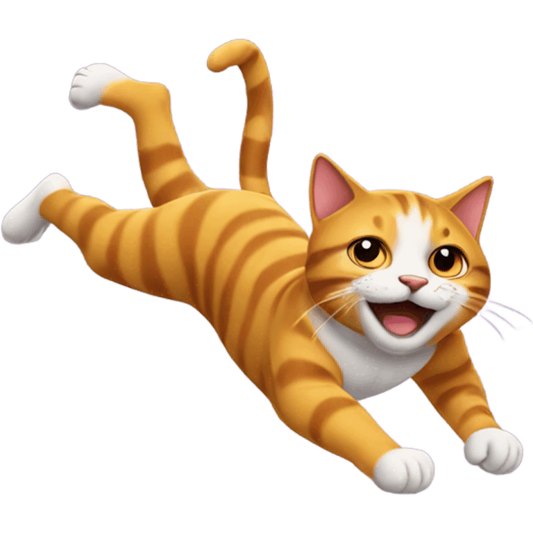 Super cool cat doing a backflip emoji