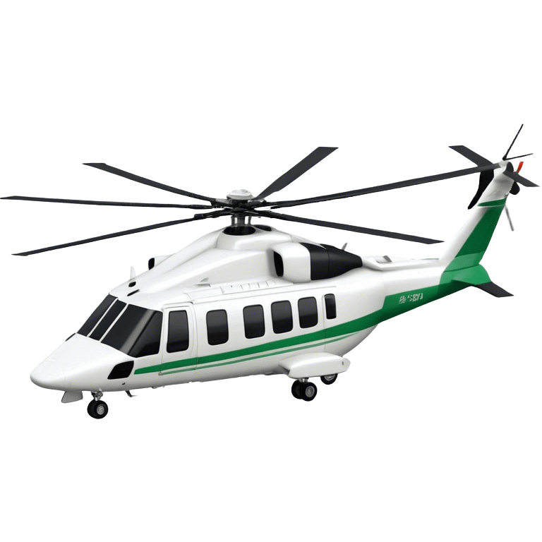 AgustaWestland AW139 - Leonardo (Model Year: 2022) (Iconic colour: White with green accents) emoji