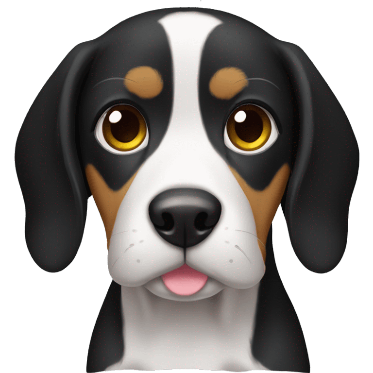 black beagle kawaii round  emoji