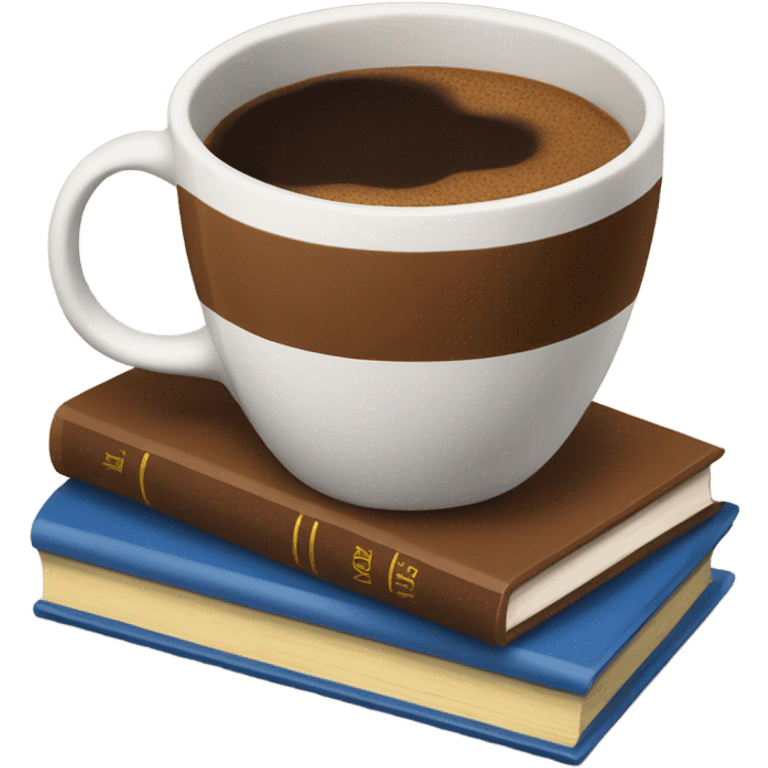 brown cup of coffee and books emoji