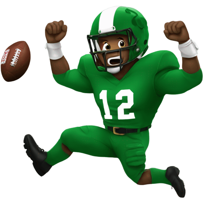 Leprechaun punching an Ohio state football player emoji