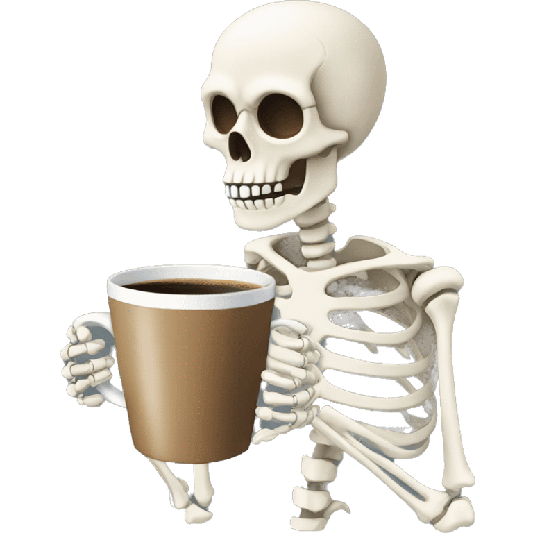 skeleton drinking coffee emoji