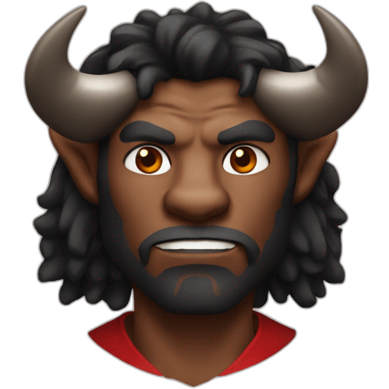 Black and red man Minotaur emoji