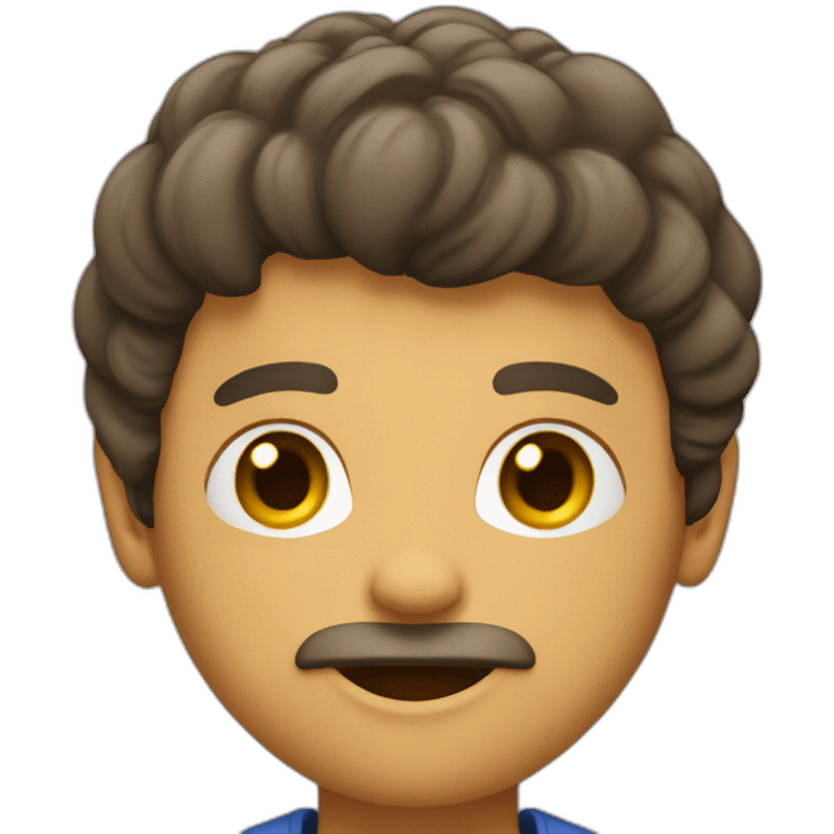 Homme avec un grand front emoji