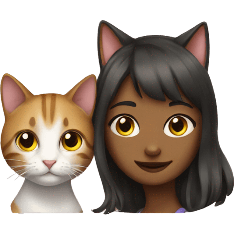 Cat and girl  emoji