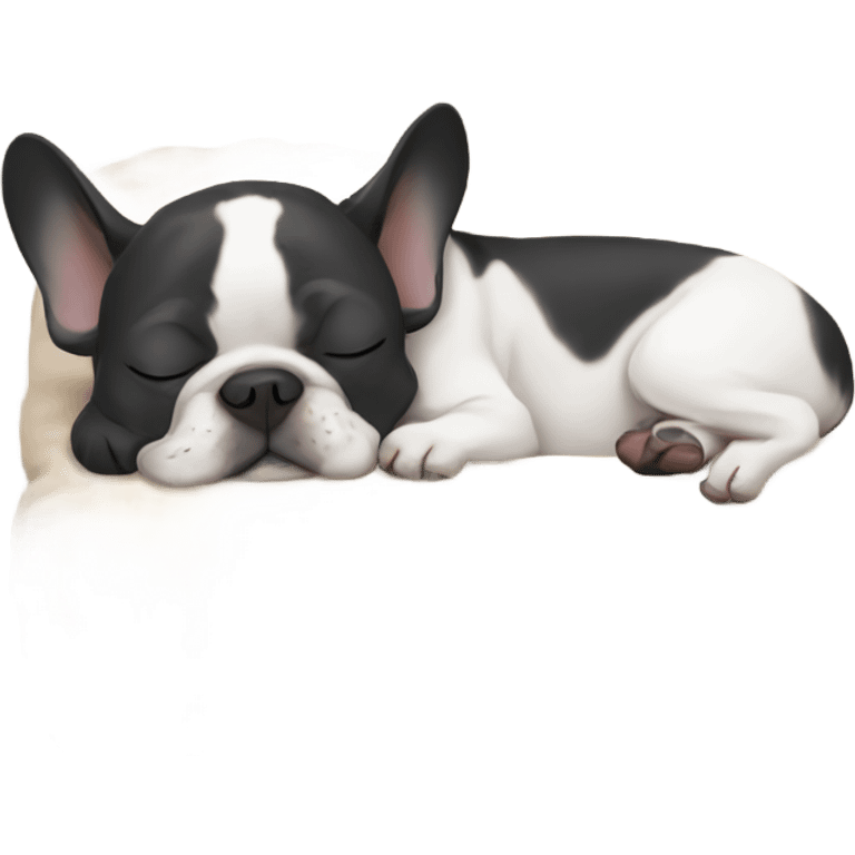 french bulldog sleeping with zzz text emoji