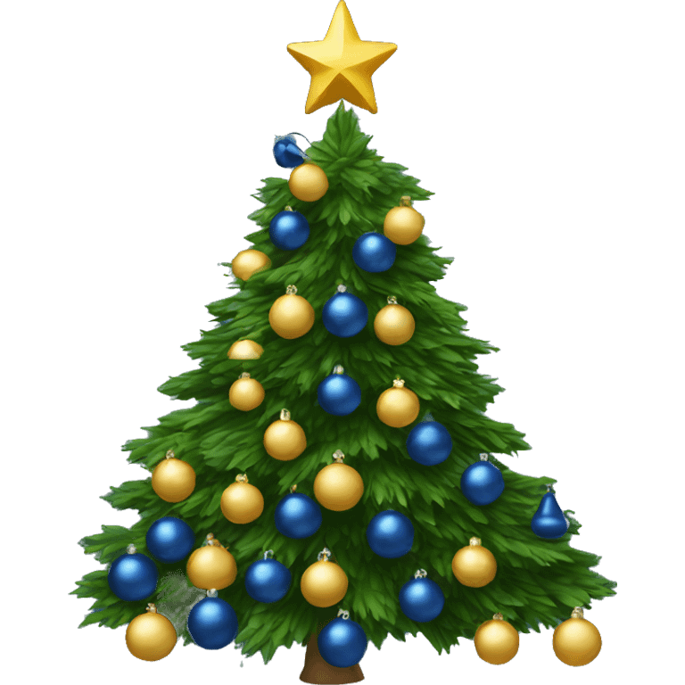 Christmas tree with navy ornaments  emoji