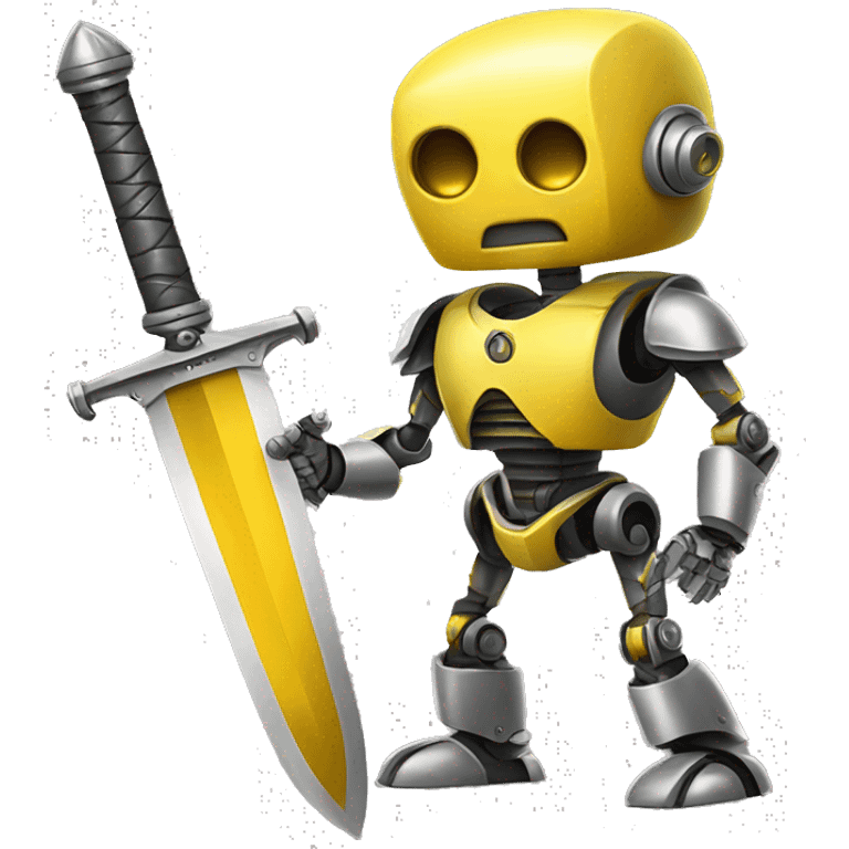 robot yellow take sword emoji