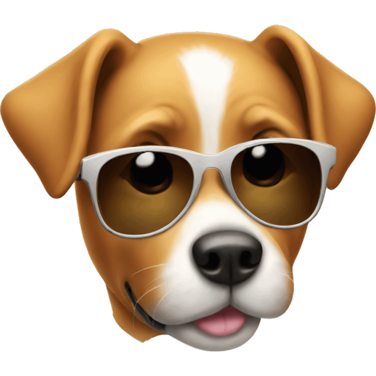 Cute dog with sunglasses  emoji