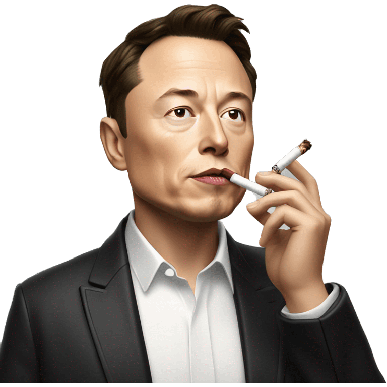 Elon musk smoking sigaret emoji