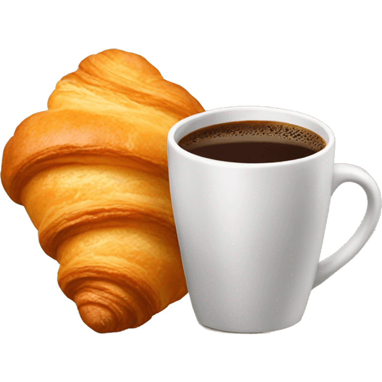 Coffee with a croissant emoji