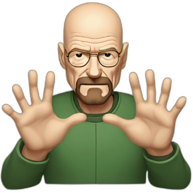 walter white making a heart symbol with his hands emoji