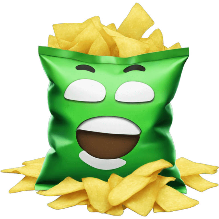 Green lays bag of chips emoji