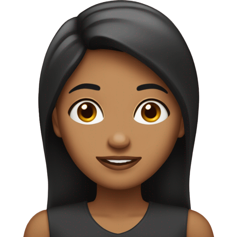 mujer morena de cabello negro abrazando corazon emoji