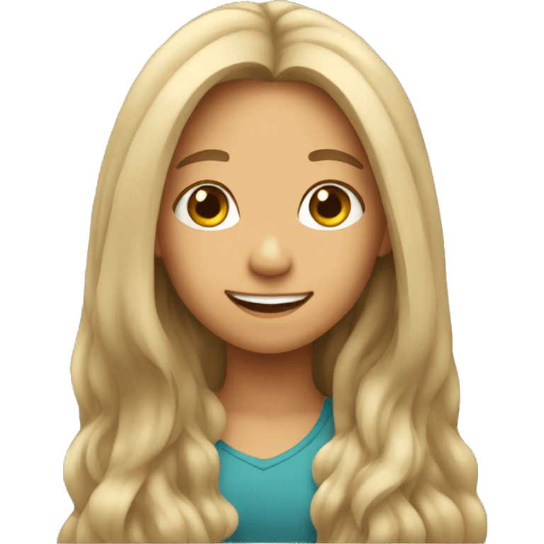 smiling girl with long hair emoji