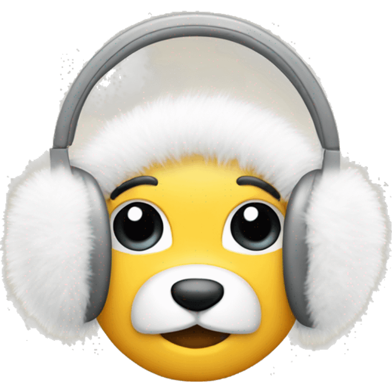 white fuzzy earmuffs  emoji