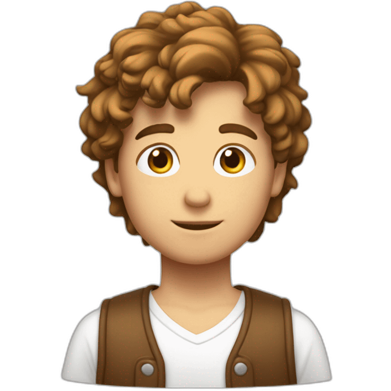 Garçon blanc et cheveux marron emoji