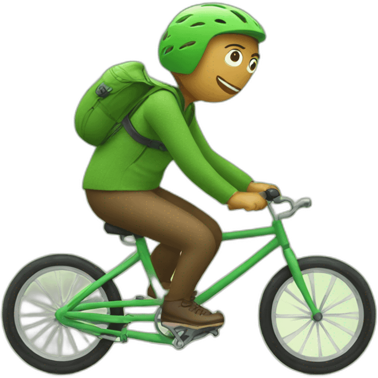 A kiwi riding a bike emoji