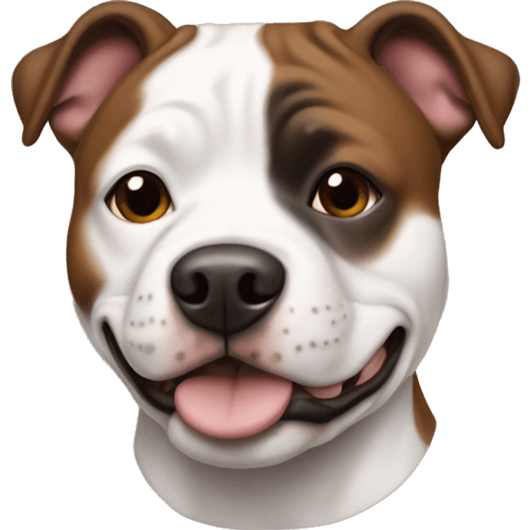 Brown and white mark Staffordshire bull terrier  emoji