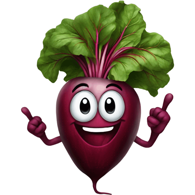 happy beetroot showing finger up emoji