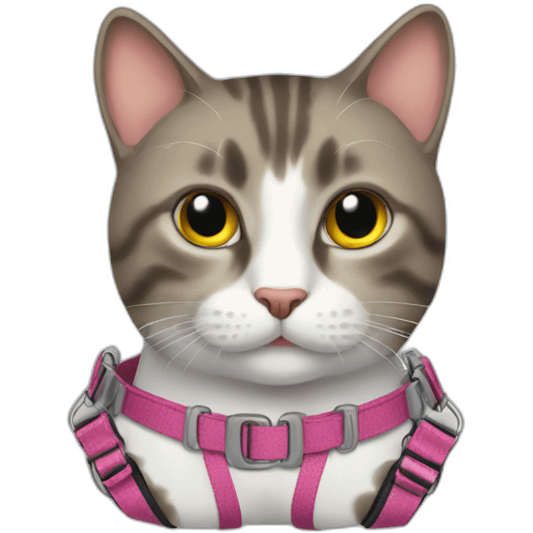 CAT wearing a harness emoji