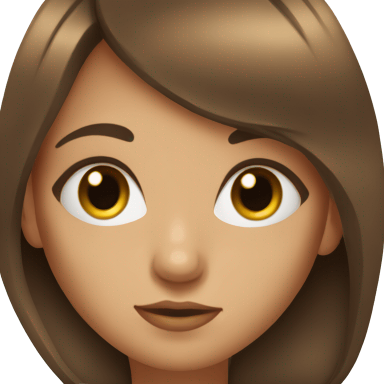 girl with brown bangs and eyelashes emoji