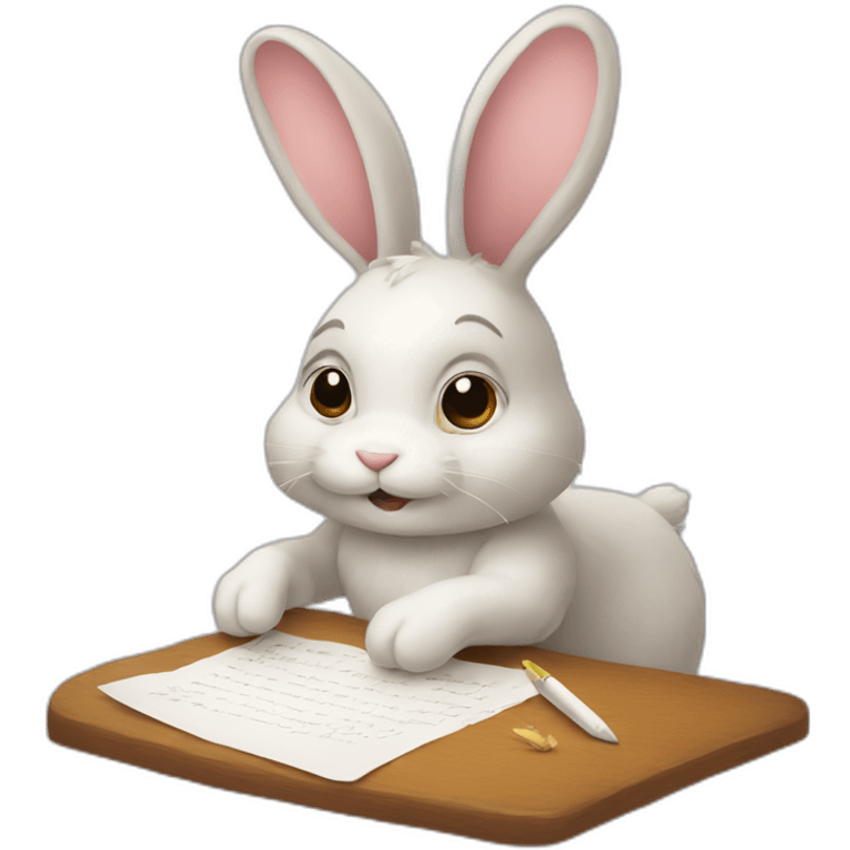 Bunny writes a letter emoji