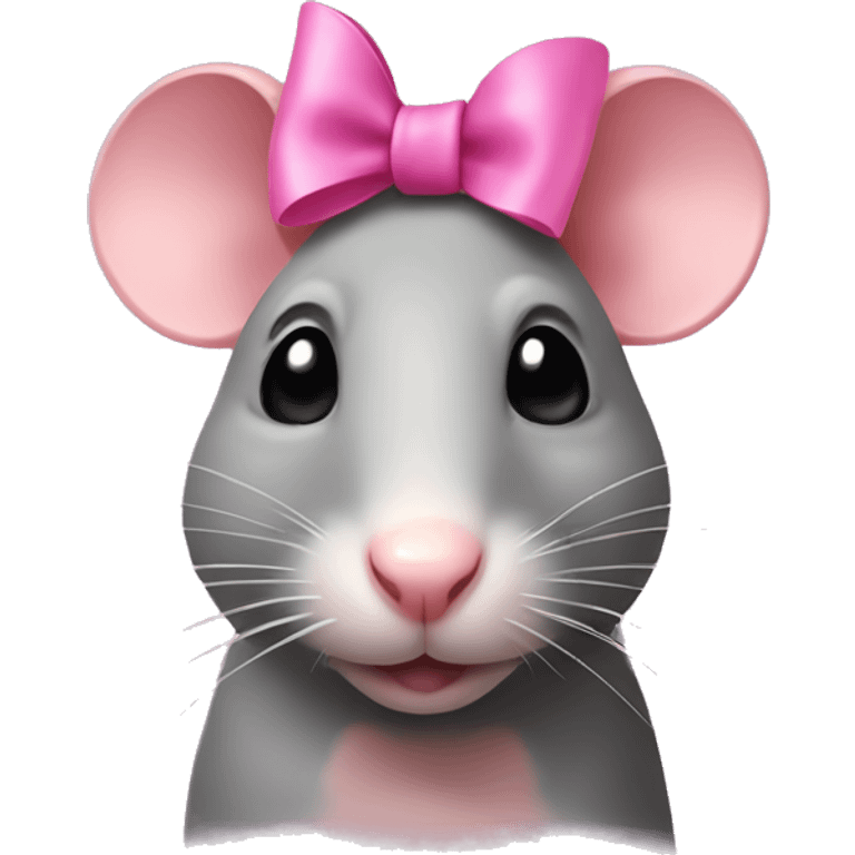 Rat with pink bow on head emoji