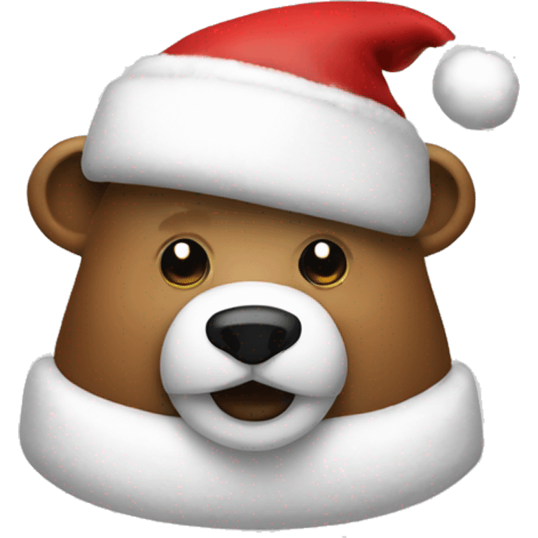 a poler bear happy santa hat emoji