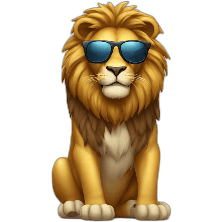 Lion wearing sunglasses emoji